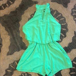 Green dressy romper